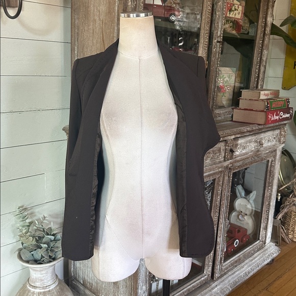 MAXMARA LUXURY BROWN ONE BUTTON BLAZER JACKET 4 EXCELLENT - Picture 5 of 6